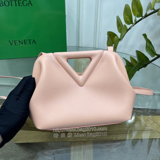 Bottega veneta高端女包 98088 寶緹嘉THE TRIANGLE BV專櫃新款蜜桃粉三角形五金手提女包  gxz1134